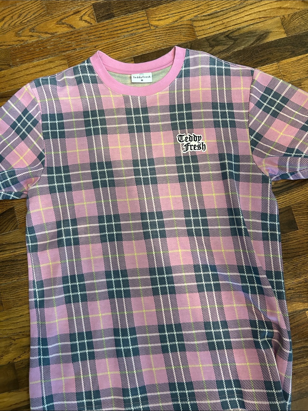 Teddy Fresh Pink, Green and Yellow Plaid Short-Sleeve Tee